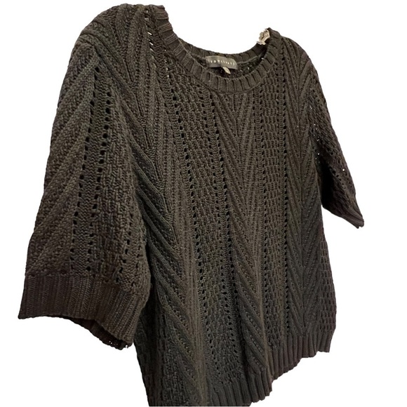 SANCTUARY Open Stitch Crewneck Black Sweater, Size Medium - Picture 5 of 14